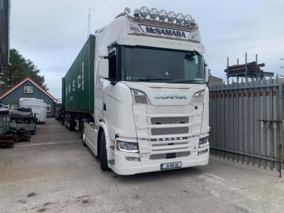 Local company transporting containers